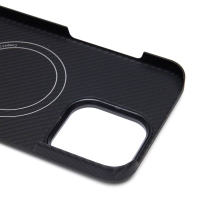 Чехол-накладка для Apple iPhone 15 Pro Max (черный) Cellis SM009 POSH KEVLAR SafeMag