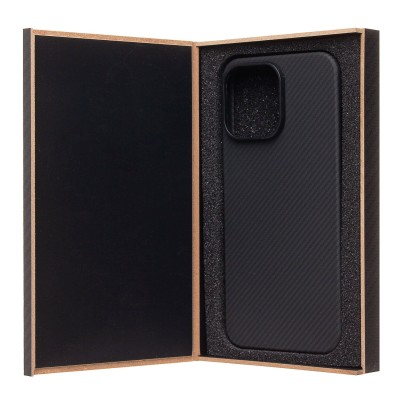 Чехол-накладка для Apple iPhone 15 Pro Max (черный) Cellis SM009 POSH KEVLAR SafeMag