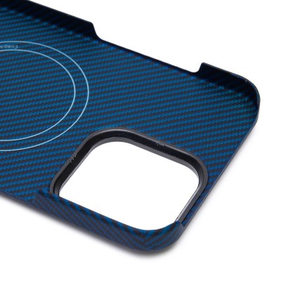 Чехол-накладка для Apple iPhone 15 Pro Max (синий) Cellis SM009 POSH KEVLAR SafeMag
