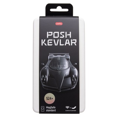 Чехол-накладка для Samsung Galaxy S24+ (черный) Cellis SM009 POSH KEVLAR SafeMag