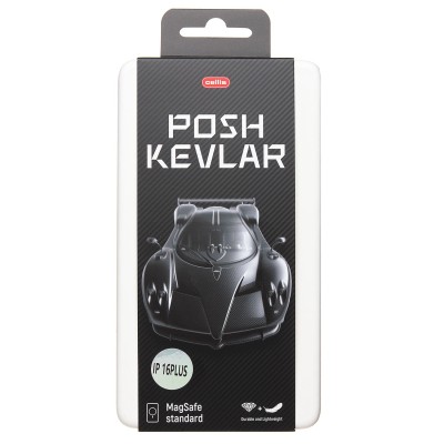 Чехол-накладка Apple iPhone 16 Plus (черный) Cellis SM009 POSH KEVLAR для Чехол-накладка Apple iPhone 16 Plus (черный) Cellis SM009 POSH KEVLAR для