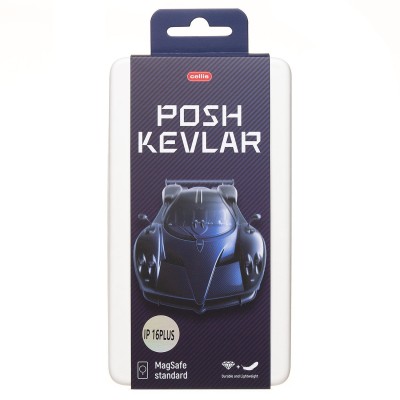 Чехол-накладка Apple iPhone 16 Plus (темно-синий) Cellis SM009 POSH KEVLAR для