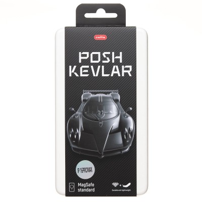 Чехол-накладка Apple iPhone 16 Pro Max (черный) Cellis SM009 POSH KEVLAR для Чехол-накладка Apple iPhone 16 Pro Max (черный) Cellis SM009 POSH KEVLAR для