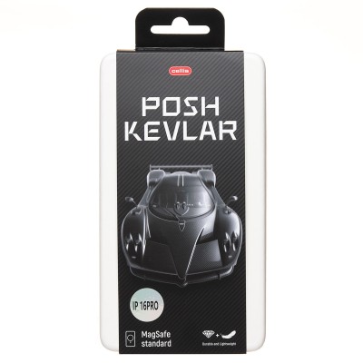 Чехол-накладка Apple iPhone 16 Pro (черный) Cellis SM009 POSH KEVLAR для