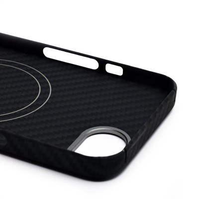 Чехол-накладка Apple iPhone 16e (черный) Cellis SM009 POSH KEVLAR для Чехол-накладка Apple iPhone 16e (черный) Cellis SM009 POSH KEVLAR для