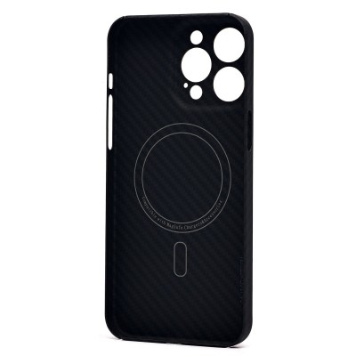 Чехол-накладка для Apple iPhone 15 Pro Max (черный) Cellis SM009 POSH KEVLAR с закрытой камерой SafeMag