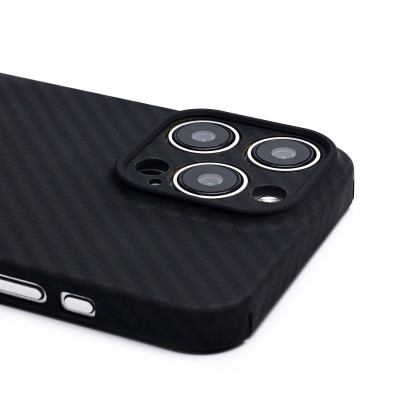 Чехол-накладка для Apple iPhone 15 Pro Max (черный) Cellis SM009 POSH KEVLAR с закрытой камерой SafeMag