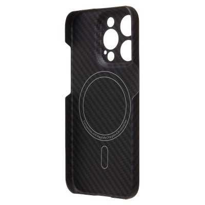 Чехол-накладка для Apple iPhone 15 Pro (черный) Cellis SM009 POSH KEVLAR с закрытой камерой SafeMag