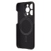 Чехол-накладка для Apple iPhone 15 Pro (черный) Cellis SM009 POSH KEVLAR с закрытой камерой SafeMag