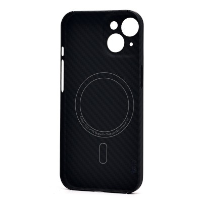 Чехол-накладка для Apple iPhone 15 (черный) Cellis SM009 POSH KEVLAR с закрытой камерой SafeMag