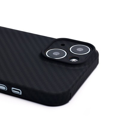 Чехол-накладка для Apple iPhone 15 (черный) Cellis SM009 POSH KEVLAR с закрытой камерой SafeMag