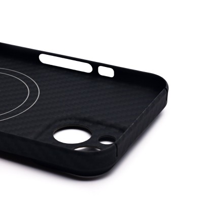 Чехол-накладка для Apple iPhone 15 (черный) Cellis SM009 POSH KEVLAR с закрытой камерой SafeMag