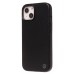 Чехол-накладка для Apple iPhone 14 Натуральная кожа зернистая (черный) Cellis SM030 SafeMag