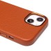 Чехол-накладка для Apple iPhone 14 Натуральная кожа зернистая (коричневый) Cellis SM030 SafeMag