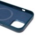 Чехол-накладка для Apple iPhone 14 Натуральная кожа зернистая (темно-синий) Cellis SM030 SafeMag