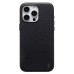 Чехол-накладка для Apple iPhone 15 Pro Max Натуральная кожа зернистая (черный) Cellis SM030 SafeMag