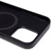 Чехол-накладка для Apple iPhone 15 Pro Max Натуральная кожа зернистая (черный) Cellis SM030 SafeMag