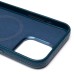 Чехол-накладка для Apple iPhone 15 Pro MaxНатуральная кожа зернистая (темно-синий) Cellis SM030 SafeMag