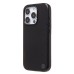 Чехол-накладка для Apple iPhone 15 Pro Натуральная кожа зернистая (черный) Cellis SM030 SafeMag