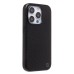 Чехол-накладка для Apple iPhone 15 Pro Натуральная кожа зернистая (черный) Cellis SM030 SafeMag