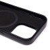 Чехол-накладка для Apple iPhone 15 Pro Натуральная кожа зернистая (черный) Cellis SM030 SafeMag