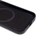 Чехол-накладка для Apple iPhone 15 Pro Натуральная кожа зернистая (черный) Cellis SM030 SafeMag