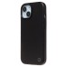 Чехол-накладка для Apple iPhone 15 Натуральная кожа зернистая (черный) Cellis SM030 SafeMag