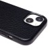 Чехол-накладка для Apple iPhone 15 Натуральная кожа зернистая (черный) Cellis SM030 SafeMag