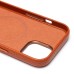 Чехол-накладка для Apple iPhone 15 Натуральная кожа зернистая (коричневый) Cellis SM030 SafeMag