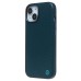 Чехол-накладка для Apple iPhone 15 Натуральная кожа зернистая (темно-синий) Cellis SM030 SafeMag
