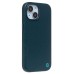 Чехол-накладка для Apple iPhone 15 Натуральная кожа зернистая (темно-синий) Cellis SM030 SafeMag