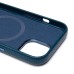 Чехол-накладка для Apple iPhone 15 Натуральная кожа зернистая (темно-синий) Cellis SM030 SafeMag
