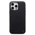Чехол-накладка для Apple iPhone 16 Pro Max Натуральная кожа зернистая (черный) Cellis SM030 SafeMag