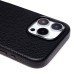 Чехол-накладка для Apple iPhone 16 Pro Max Натуральная кожа зернистая (черный) Cellis SM030 SafeMag