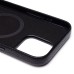 Чехол-накладка для Apple iPhone 16 Pro Max Натуральная кожа зернистая (черный) Cellis SM030 SafeMag