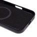 Чехол-накладка для Apple iPhone 16 Pro Max Натуральная кожа зернистая (черный) Cellis SM030 SafeMag