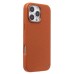 Чехол-накладка для Apple iPhone 16 Pro Max Натуральная кожа зернистая (коричневый) Cellis SM030 SafeMag