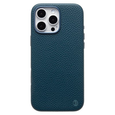 Чехол-накладка для Apple iPhone 16 Pro MaxНатуральная кожа зернистая (темно-синий) Cellis SM030 SafeMag