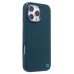 Чехол-накладка для Apple iPhone 16 Pro MaxНатуральная кожа зернистая (темно-синий) Cellis SM030 SafeMag