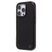 Чехол-накладка для Apple iPhone 16 Pro Натуральная кожа зернистая (черный) Cellis SM030 SafeMag