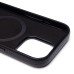 Чехол-накладка для Apple iPhone 16 Pro Натуральная кожа зернистая (черный) Cellis SM030 SafeMag