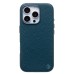 Чехол-накладка для Apple iPhone 16 Pro Натуральная кожа зернистая (темно-синий) Cellis SM030 SafeMag