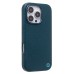 Чехол-накладка для Apple iPhone 16 Pro Натуральная кожа зернистая (темно-синий) Cellis SM030 SafeMag