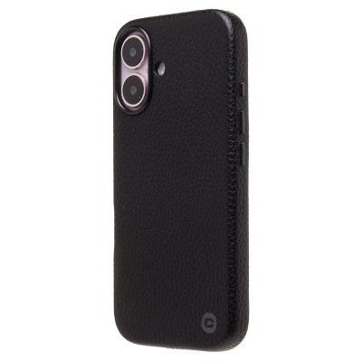 Чехол-накладка для Apple iPhone 16 Натуральная кожа зернистая (черный) Cellis SM030 SafeMag
