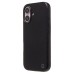 Чехол-накладка для Apple iPhone 16 Натуральная кожа зернистая (черный) Cellis SM030 SafeMag
