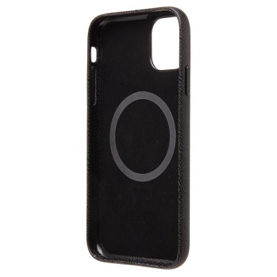 Чехол-накладка для Apple iPhone 11 Натуральная кожа (черный) Cellis SM031 SafeMag