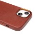 Чехол-накладка для Apple iPhone 14 Натуральная кожа (коричневый) Cellis SM031 SafeMag