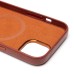 Чехол-накладка для Apple iPhone 14 Натуральная кожа (коричневый) Cellis SM031 SafeMag