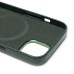 Чехол-накладка для Apple iPhone 14 Натуральная кожа (темно-зеленый) Cellis SM031 SafeMag