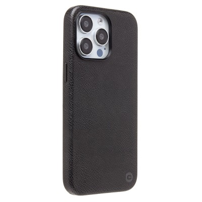 Чехол-накладка для Apple iPhone 15 Pro Max Натуральная кожа (черный) Cellis SM031 SafeMag